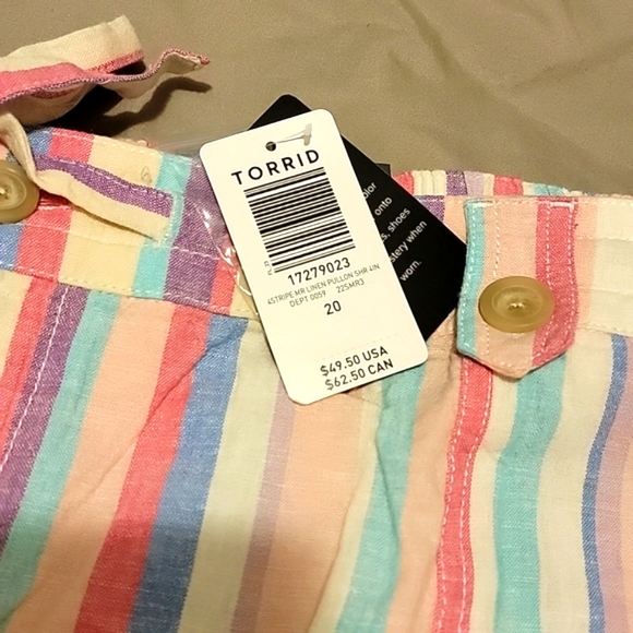 5 Inch Pull-on linen blend pull-on shorts multi color - Picture 2 of 3